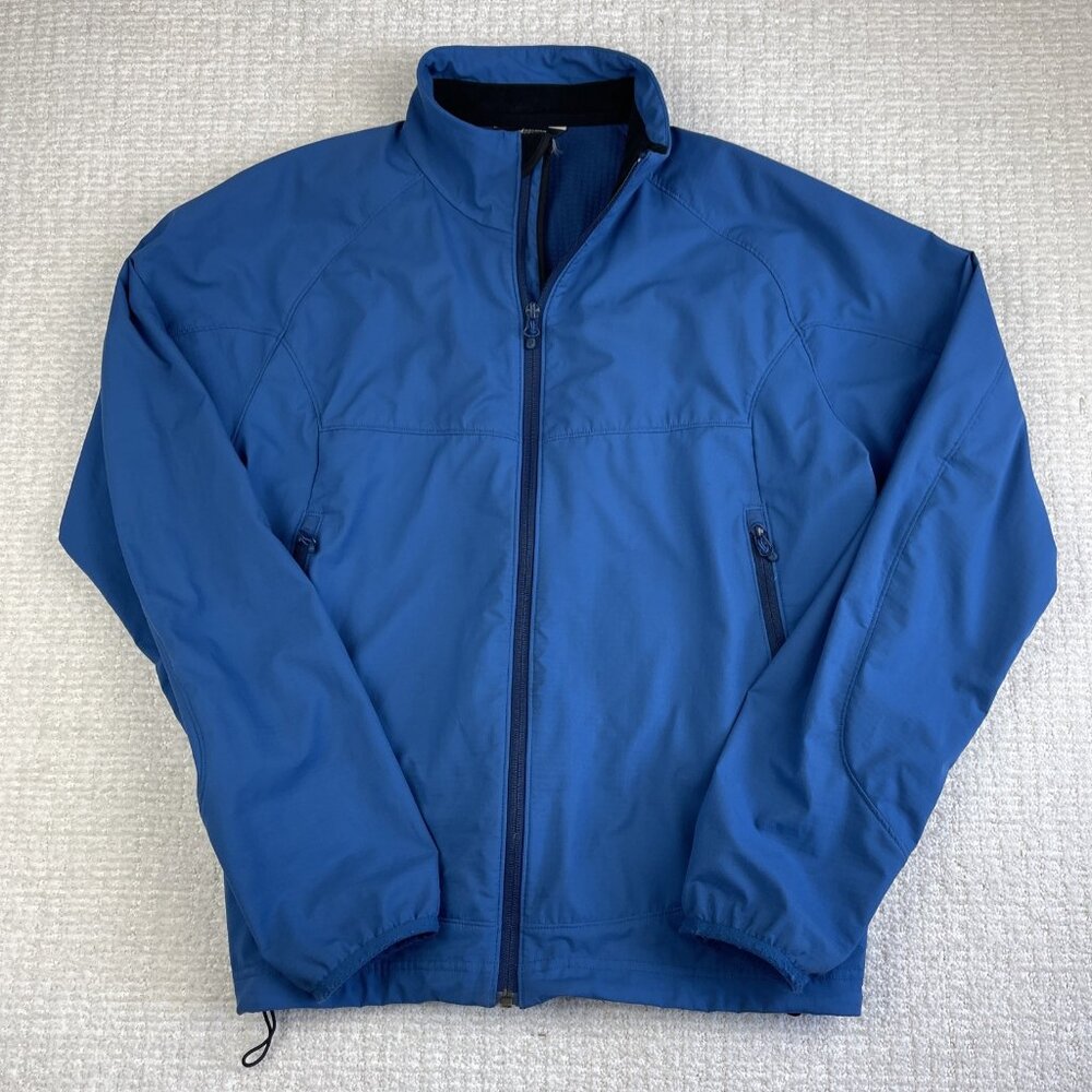 Y2K MEC Mountain Equipment Co-op Soft shell Polartec Fleece Jacket Blue Mens L